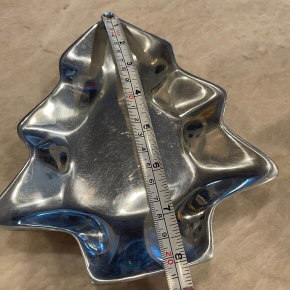 Holland Boone pewter aluminum christmas tree candy tray - Picture 5 of 8